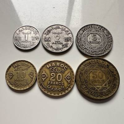 🌹外币初藏🌹🐯2025年第100场  每周二四六晚8️⃣点 接代拍 - 摩洛哥50年代六枚套