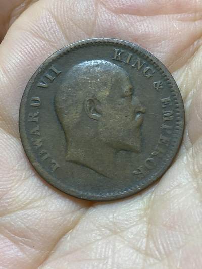 2025年第八十八场(总第一百一十四场）外国好品散币(免佣金) 少见–英属印度1907年1/4安娜(爱德华七世时期第二版，薄版减重版)