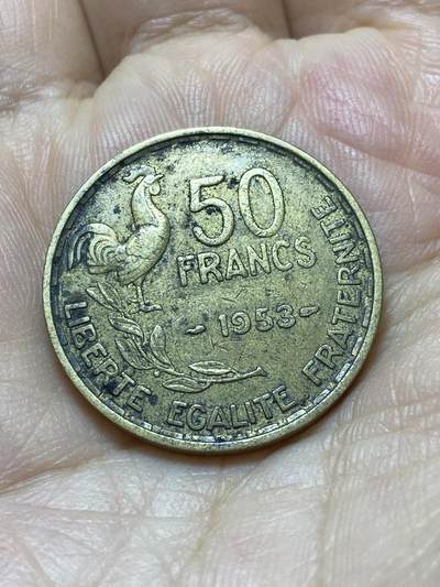 2025年第八十八场(总第一百一十四场）外国好品散币(免佣金) - 法国🇫🇷1953年50法郎