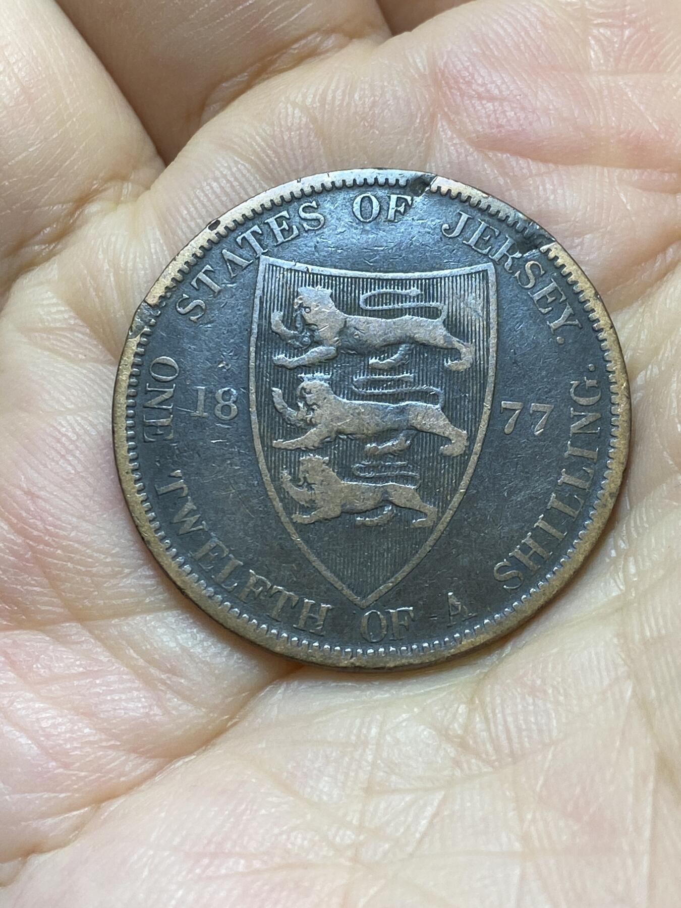 2025年第八十八场(总第一百一十四场）外国好品散币(免佣金) 英属泽西岛🇯🇪1877年1/12先令(维多利亚女王时期)