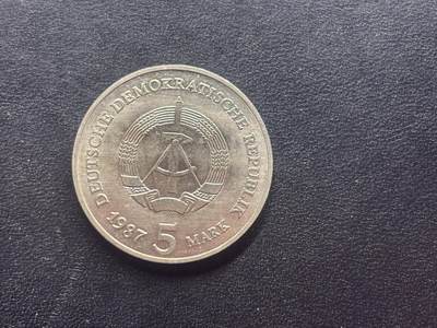 邮泉阁限时拍卖第二十四场 各国硬币专场（硬币在国外） - 东德1987年5马克纪念币