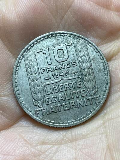 2025年第八十八场(总第一百一十四场）外国好品散币(免佣金) - 法国🇫🇷1949年10法郎(大头版，关门年仅发行3年)