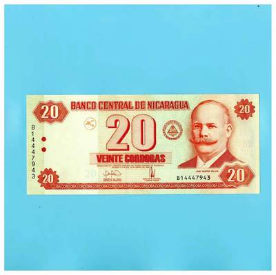 全新UNC 尼加拉瓜2006年20科巴多  P-197  何塞·桑托斯·塞拉亚 - 全新UNC 尼加拉瓜2006年20科巴多  P-197  何塞·桑托斯·塞拉亚