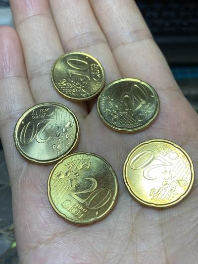 2025年第八十八场(总第一百一十四场）外国好品散币(免佣金) 西班牙🇪🇸原光10、20欧分5枚