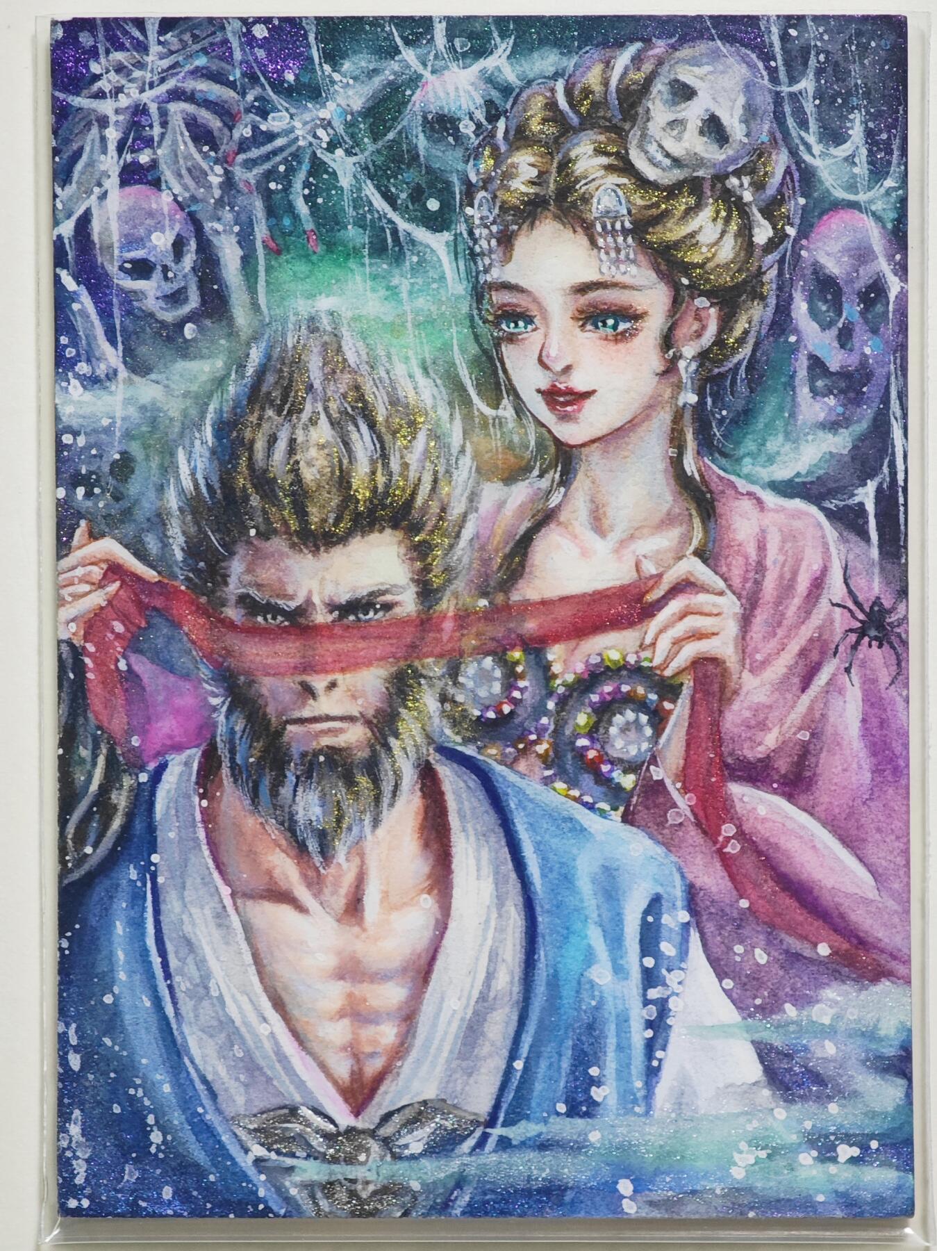 白泽拍卖卡牌手绘专场第24期（持续征集ING，白露暧秋色，月明清漏中） 2025 花枪手绘卡 黑神话悟空 特效  鹿艺亲签