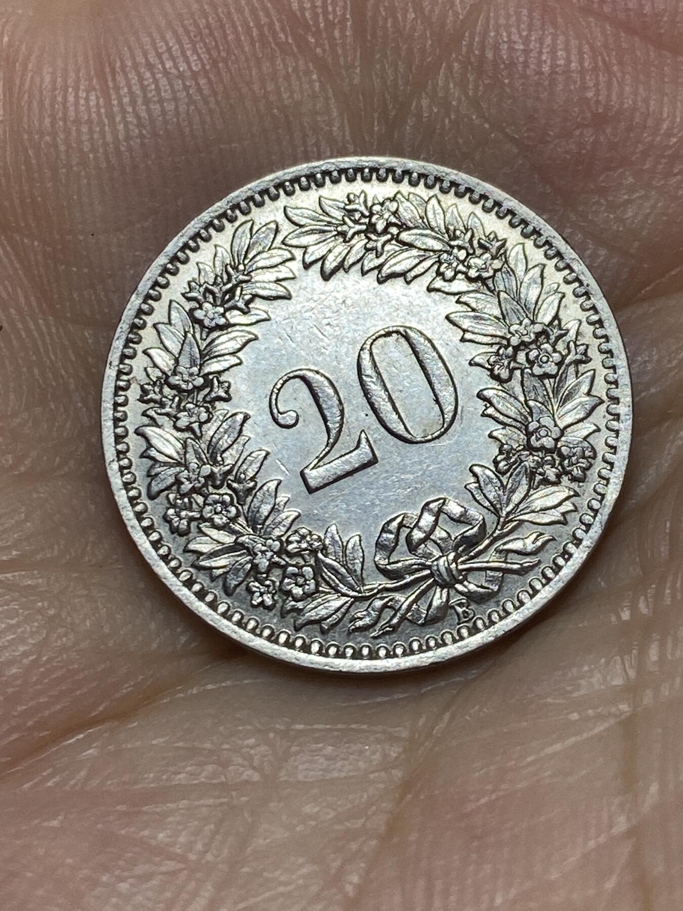 2025年第八十九场(总第一百一十五场）外国好品散币(免佣金) 稀少年份好品–瑞士🇨🇭1924年20分(第二版，B标，伯尔尼造)