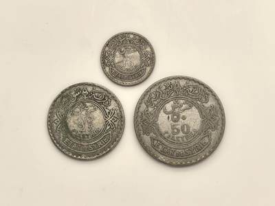 博洋堂世界钱币拍卖第139期（全场包邮） - 法属叙利亚1929年3枚银币套币，50、25、10皮，好品非常稀少品种