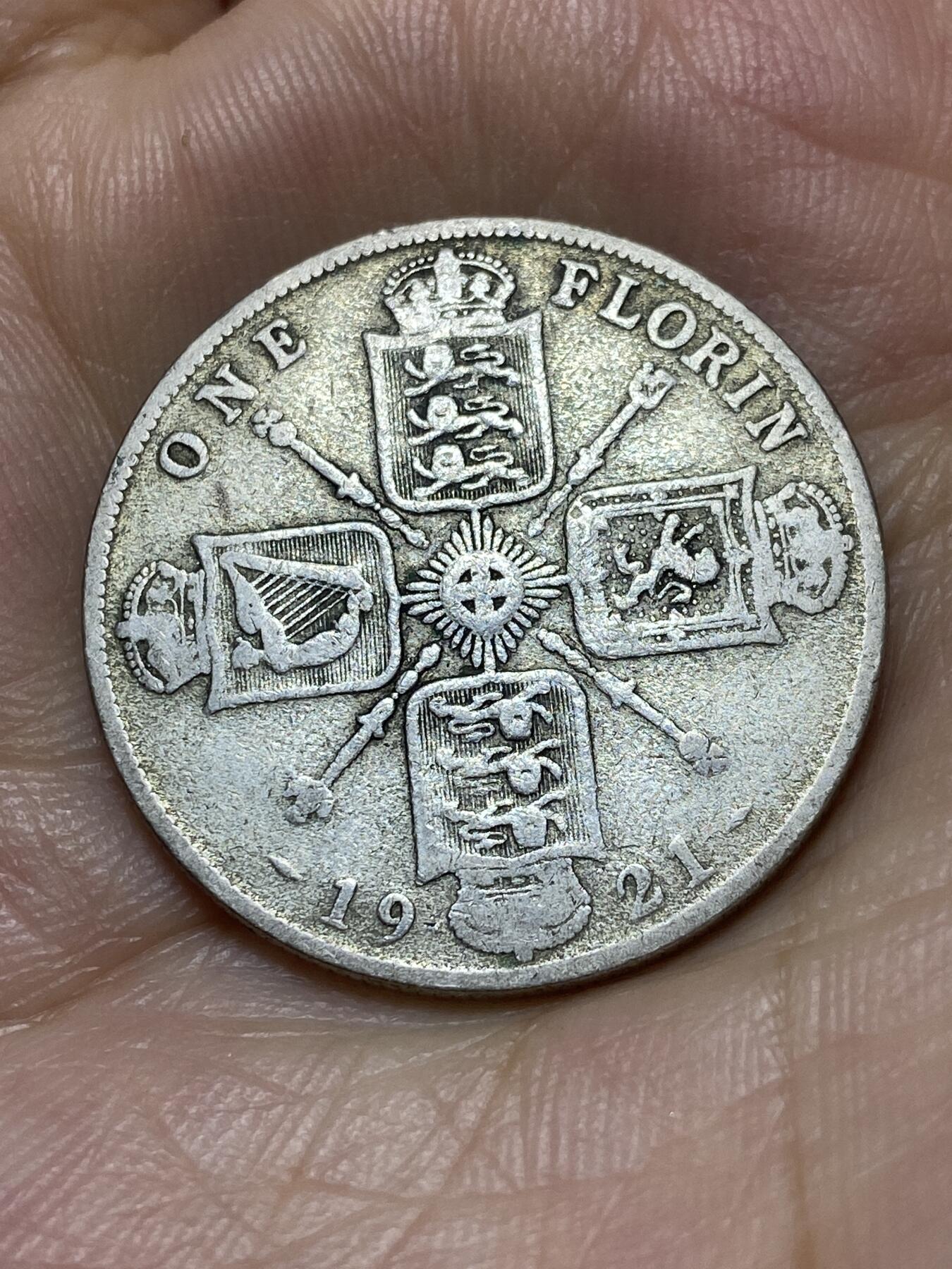 2025年第八十九场(总第一百一十五场）外国好品散币(免佣金) 英国🇬🇧1921年1弗罗林银币(乔治五世第二版，500银)