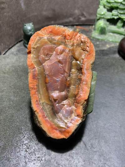 精美大开窗铁皮柿子红紫罗兰冻料南红玛瑙原石一颗 - 精美大开窗铁皮柿子红紫罗兰冻料南红玛瑙原石一颗
