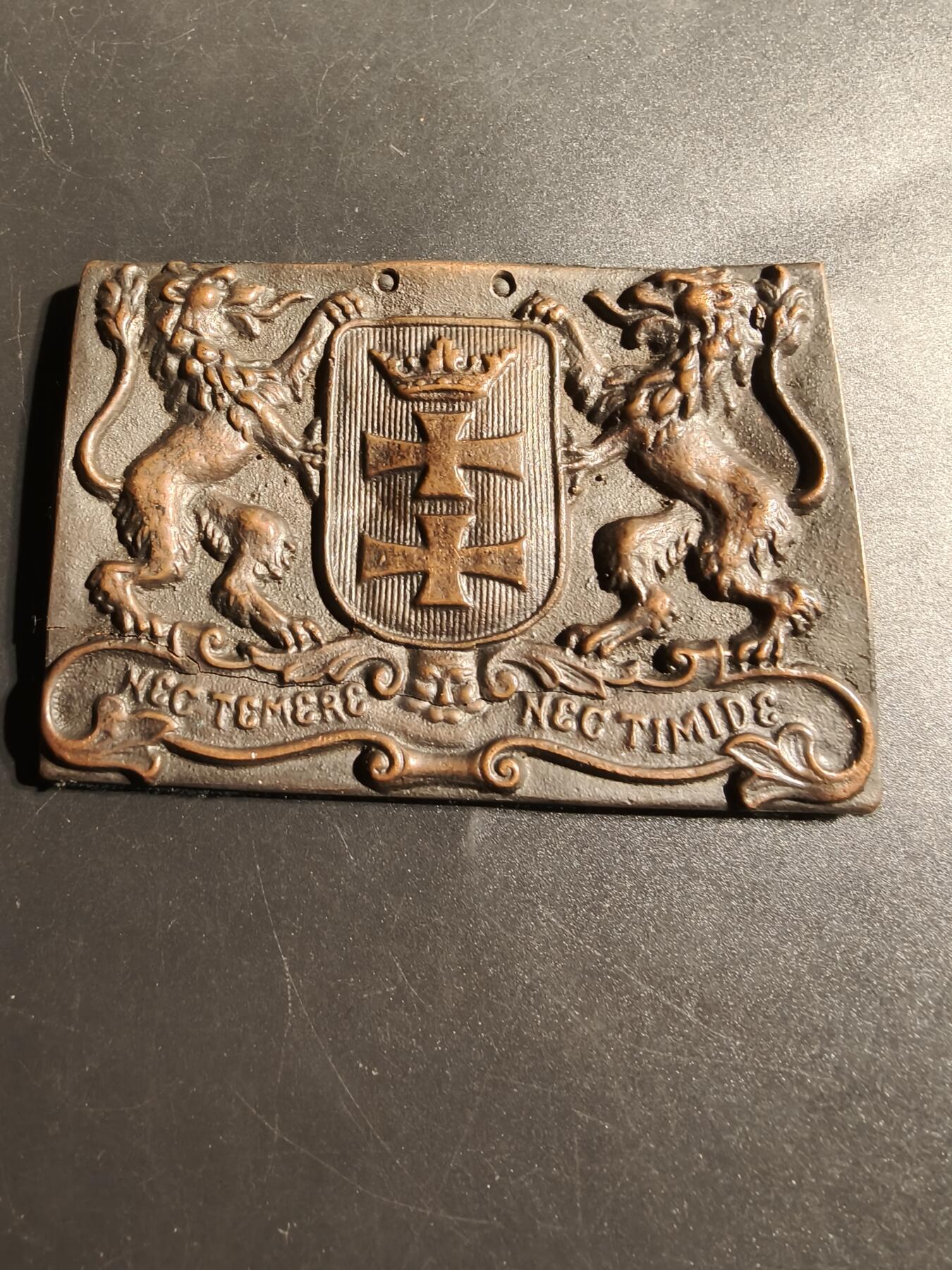 老王徽章第148期 波兰格但斯克市城市纹章章牌    大尺寸90×60mm   重量19.8g