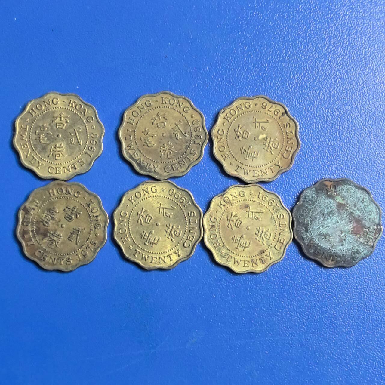 各国家硬币 无佣金 香港2毫 7个