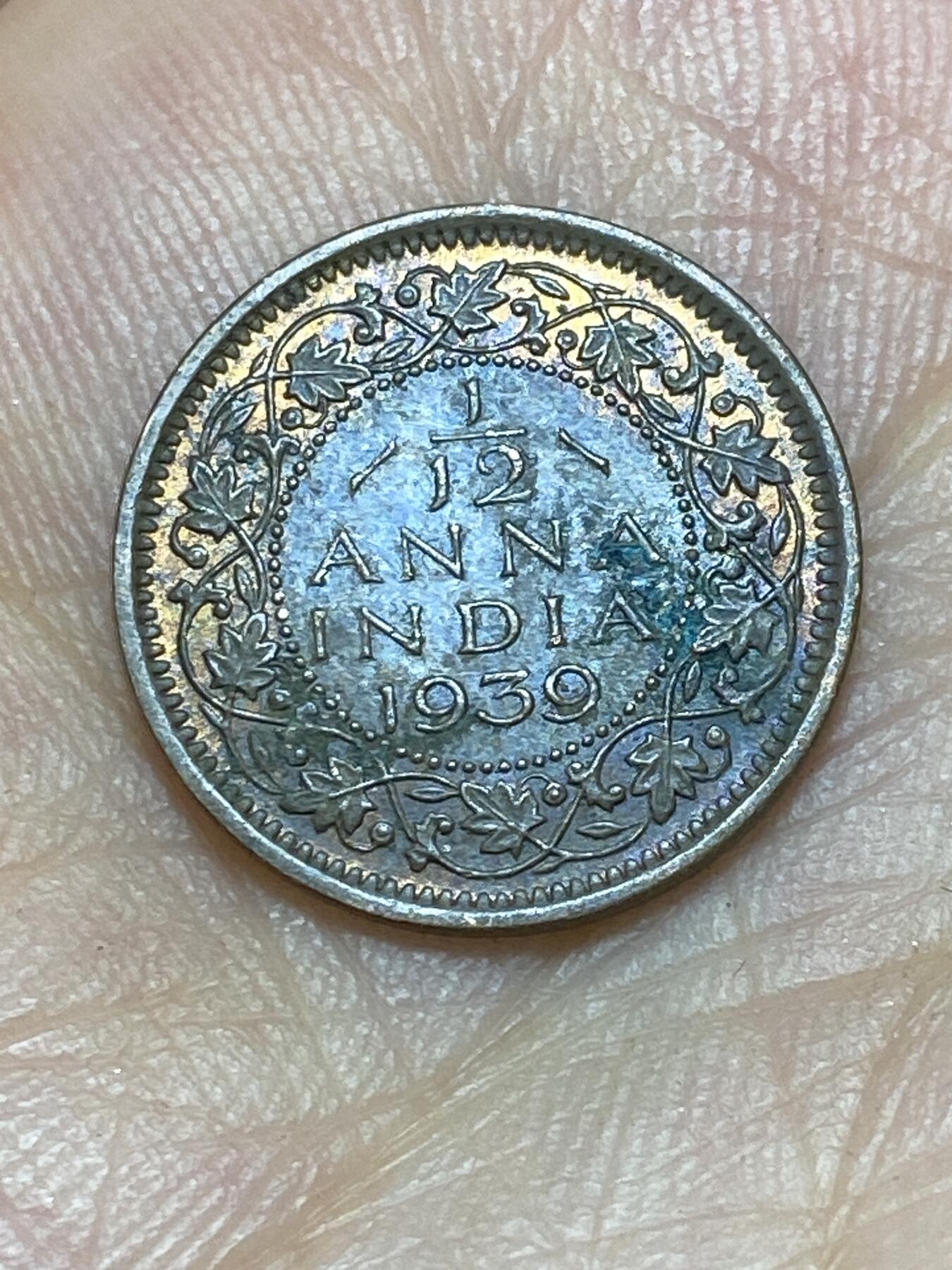 2025年第八十九场(总第一百一十五场）外国好品散币(免佣金) 英属印度1939年1/12安娜(乔治六世第一版，大王冠版，无标记加尔各答造，关门年仅发行2年)
