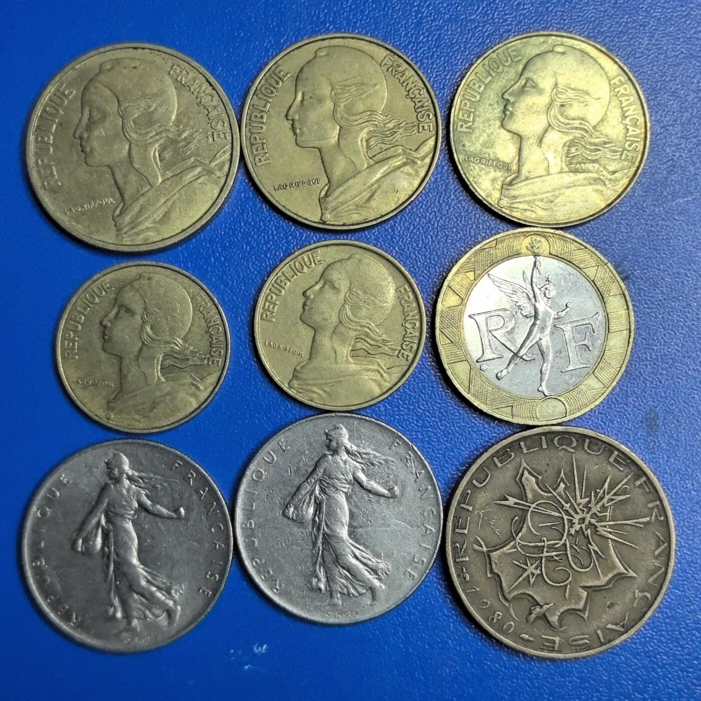 各国家硬币 无佣金 法国9个