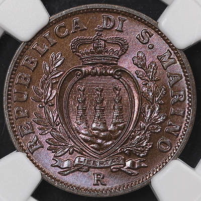 修遠堂世界钱币第八十四期 - NGC MS65RB 1938年圣马力诺10分铜币
