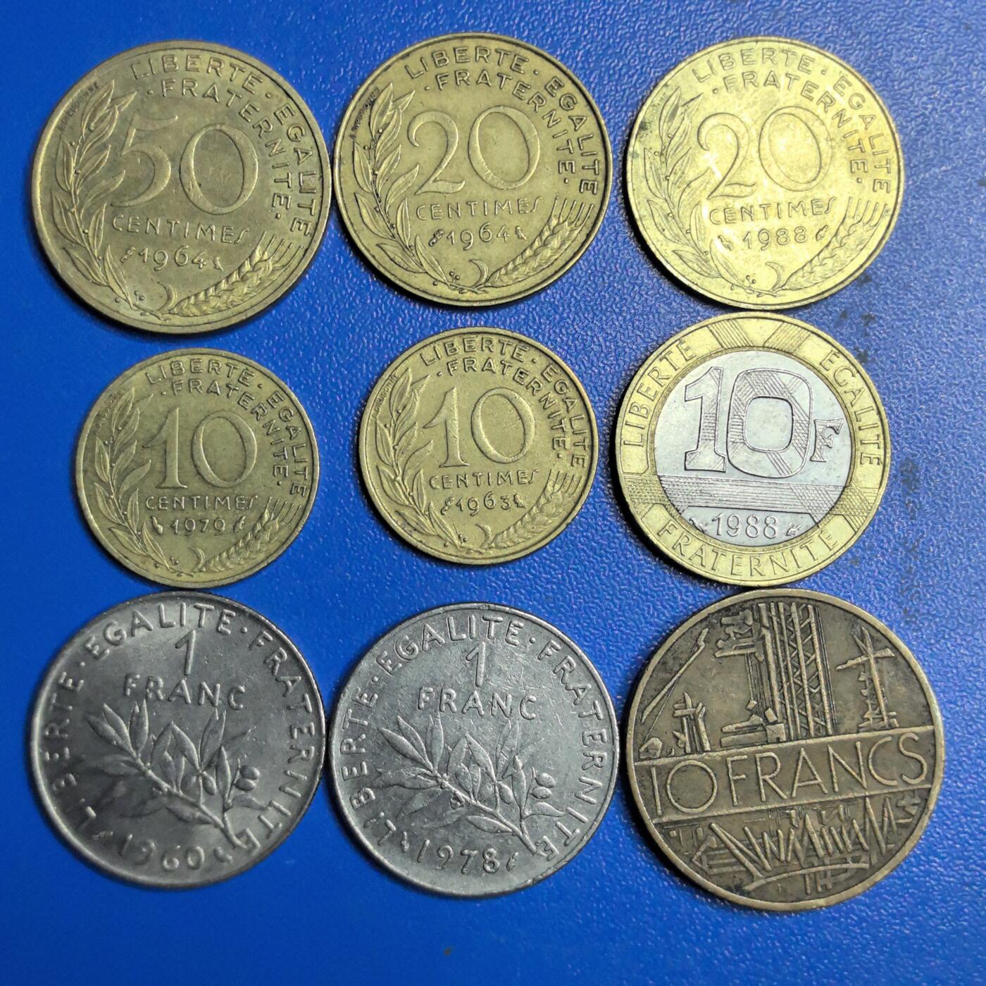 各国家硬币 无佣金 法国9个