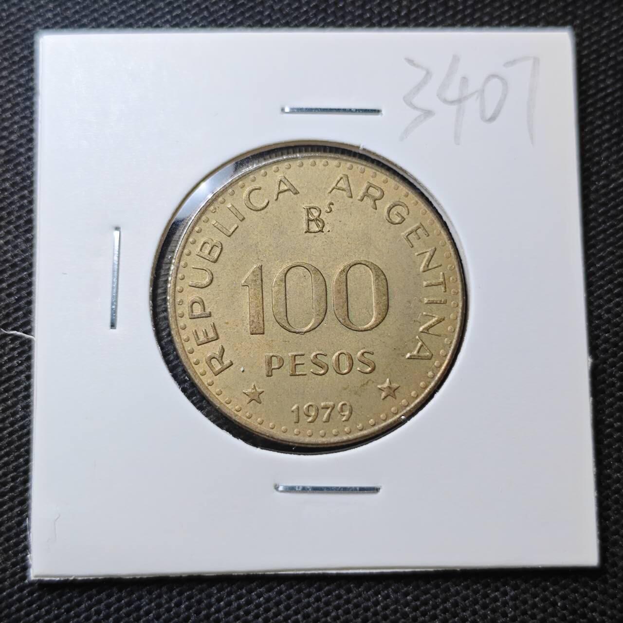 KK钱币收藏小铺 第334期 2月预留时间 周末发货  1979阿根廷100比索