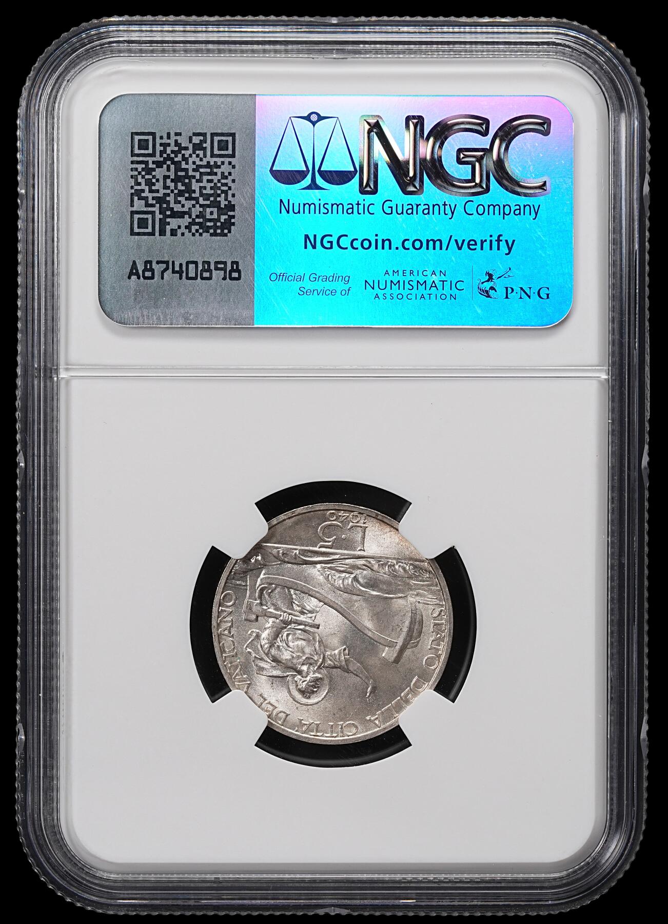 修遠堂世界钱币第八十四期 NGC MS65 1940梵蒂冈5里拉银币