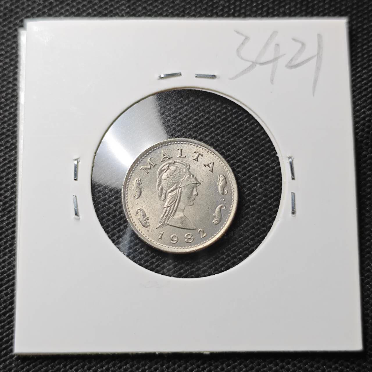 KK钱币收藏小铺 第334期 2月预留时间 周末发货  1982马耳他2分 好品
