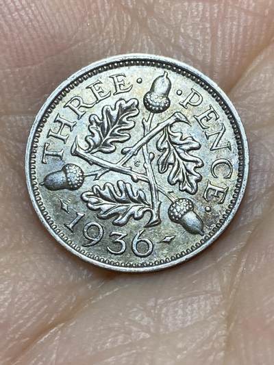 2025年第八十九场(总第一百一十五场）外国好品散币(免佣金) - 好品–英国🇬🇧1936年3便士银币(乔治五世逝世年，第三版关门年，500银)
