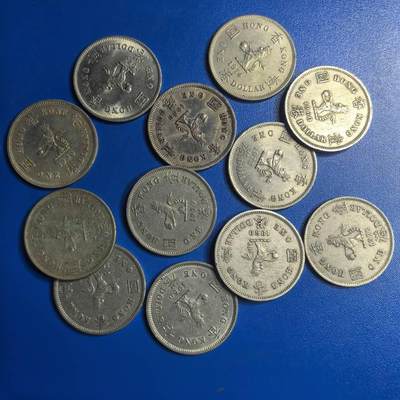 各国家硬币 无佣金 - 香港1元大 12个