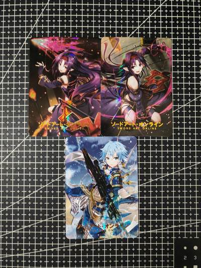 铃鹿第七期（提示一：自制卡难免瑕疵，可能存在撞角爆边等出厂瑕疵，介意慎拍；提示二：参拍请慎重，跑单押金不退的）） - 刀剑神域彩闪三拼一