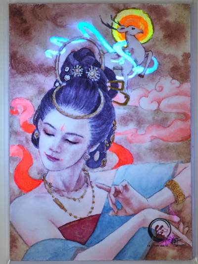 白泽拍卖卡牌手绘专场第24期（持续征集ING，白露暧秋色，月明清漏中） - 2025 绘心阁手绘卡 敦煌 特效  西木亲签
