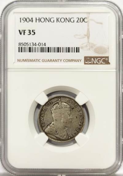 博洋堂世界钱币拍卖第139期（全场包邮） - NGC VF35 香港1904年贰毫银币 少见年份 细节较好 原味