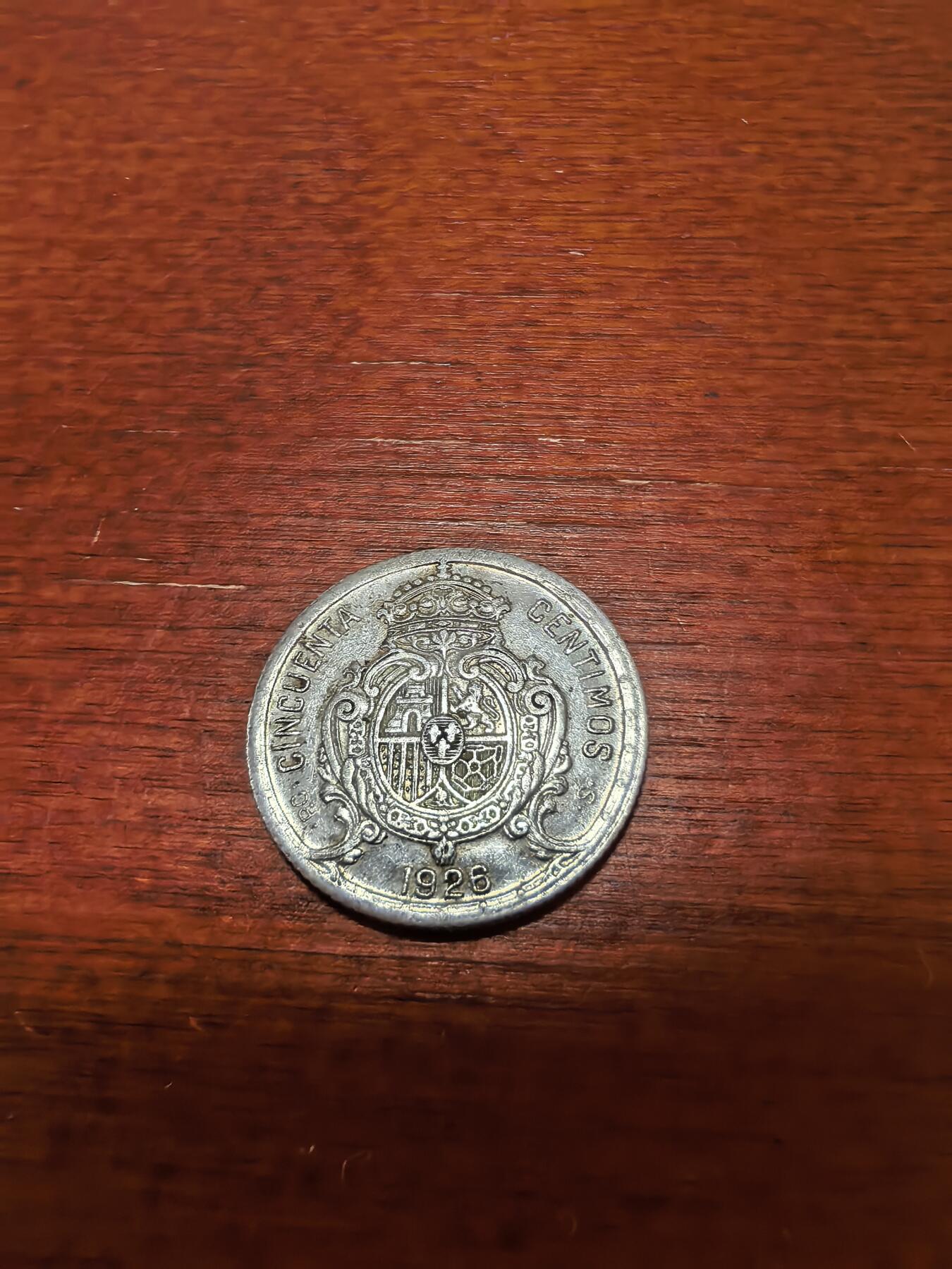 长老汇蛇年精选第四十四场拍卖 1926西班牙阿方索十三世50分银币，2.5克835银，好品
