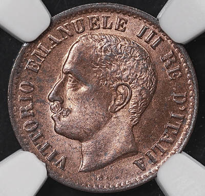 修遠堂世界钱币第八十四期 - NGC MS64RB 1905年意大利1分铜币