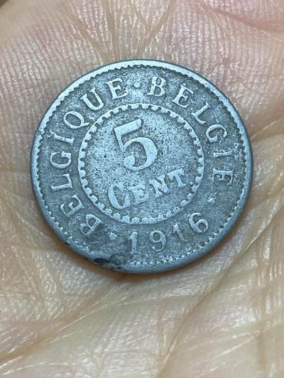 2025年第八十九场(总第一百一十五场）外国好品散币(免佣金) - 比利时🇧🇪1916年5分(阿尔贝一世，一战德国占领时期)