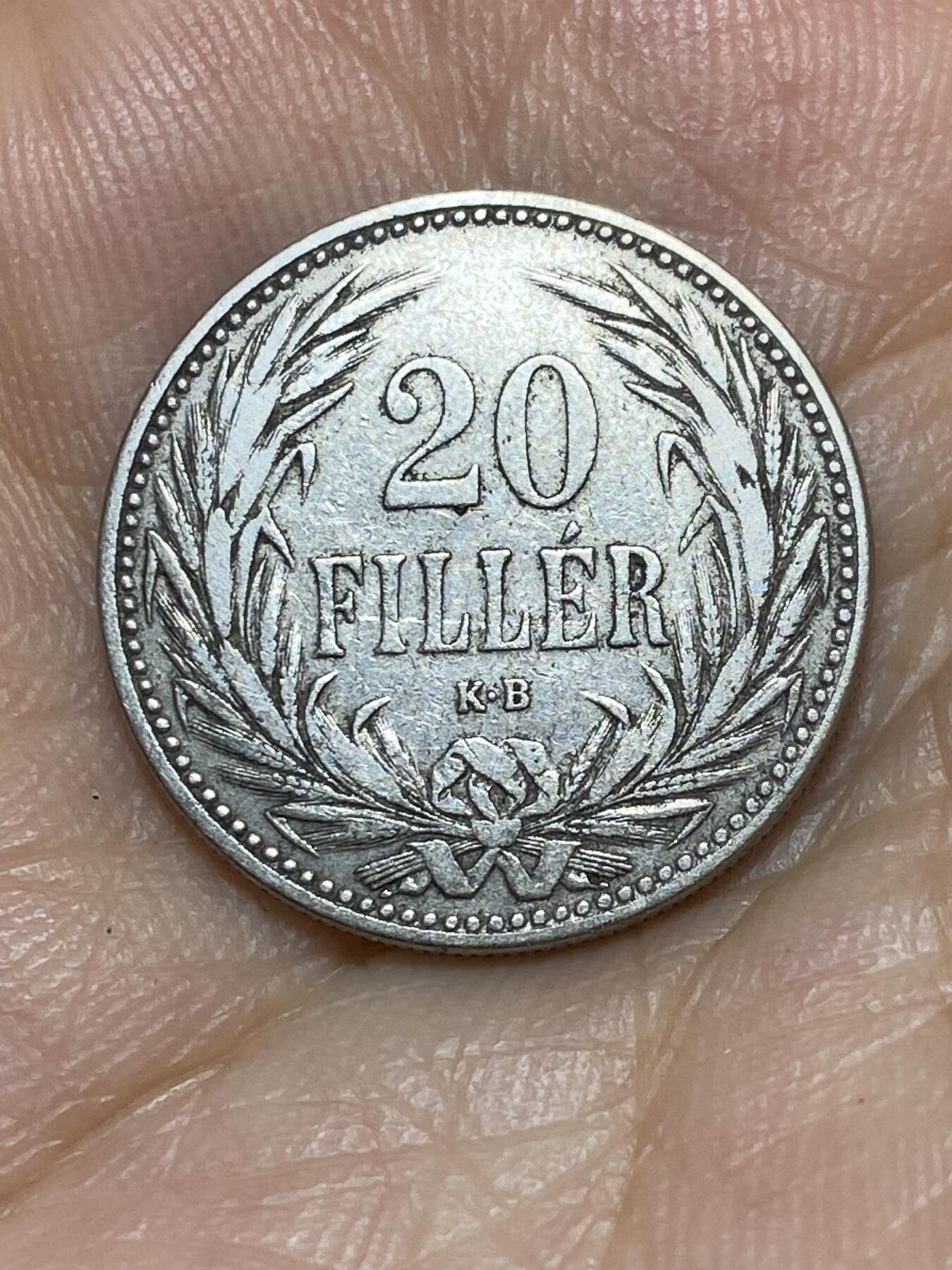 2025年第八十九场(总第一百一十五场）外国好品散币(免佣金) 匈牙利王国1893年20菲勒(弗朗茨·约瑟夫一世时期，早期年份)