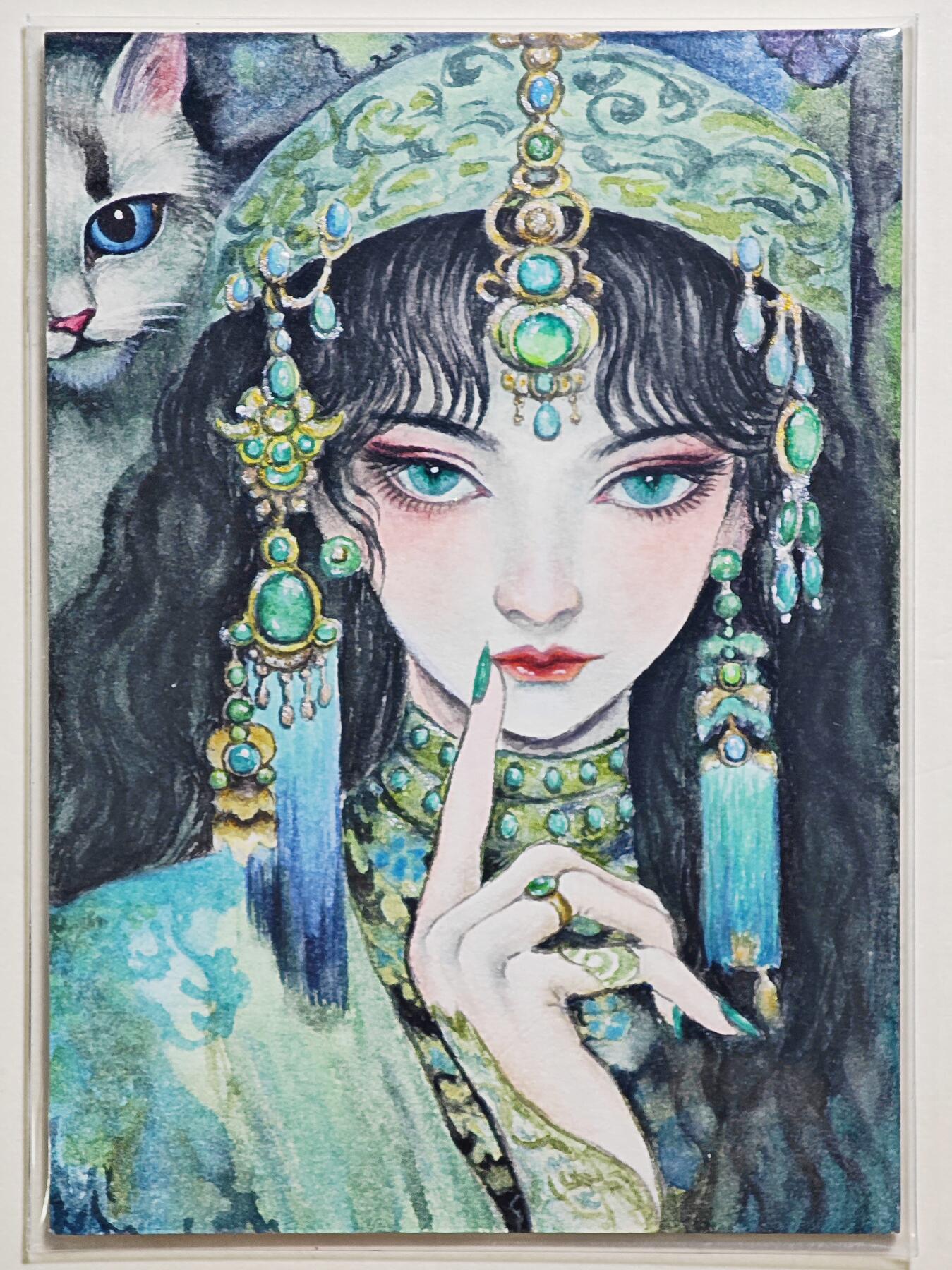 白泽拍卖卡牌手绘专场第24期（持续征集ING，白露暧秋色，月明清漏中） 2025 问礼手绘卡 问灵  时光亲签