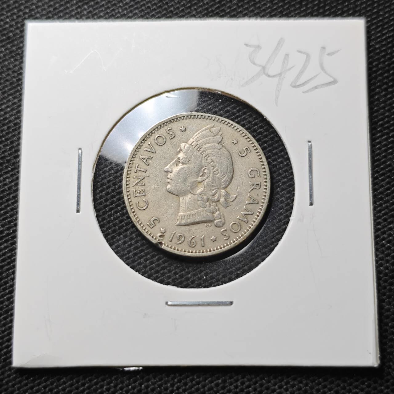 KK钱币收藏小铺 第334期 2月预留时间 周末发货  1961多米尼加