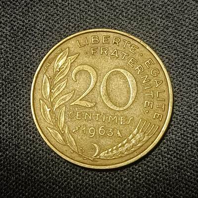 【游宝拍卖】乙巳蛇年66期 最低佣金1元起拍 - 法国1963年20分