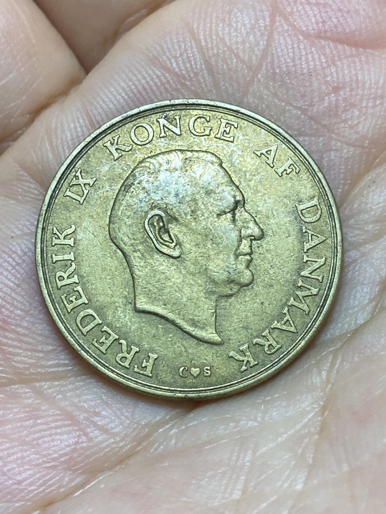 2025年第八十九场(总第一百一十五场）外国好品散币(免佣金) 丹麦🇩🇰1957年1克朗(弗雷德里克九世第二版，C; S版)