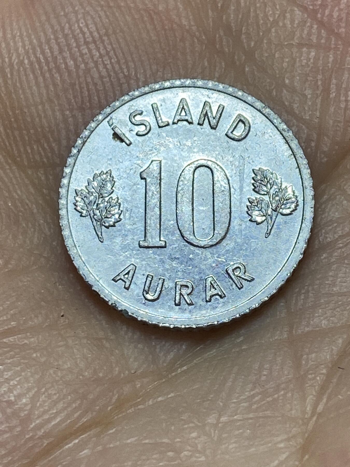 2025年第八十九场(总第一百一十五场）外国好品散币(免佣金) 冰岛🇮🇸1970年10奥拉(共和国时期第一套第二版，铝材质版，首发年)