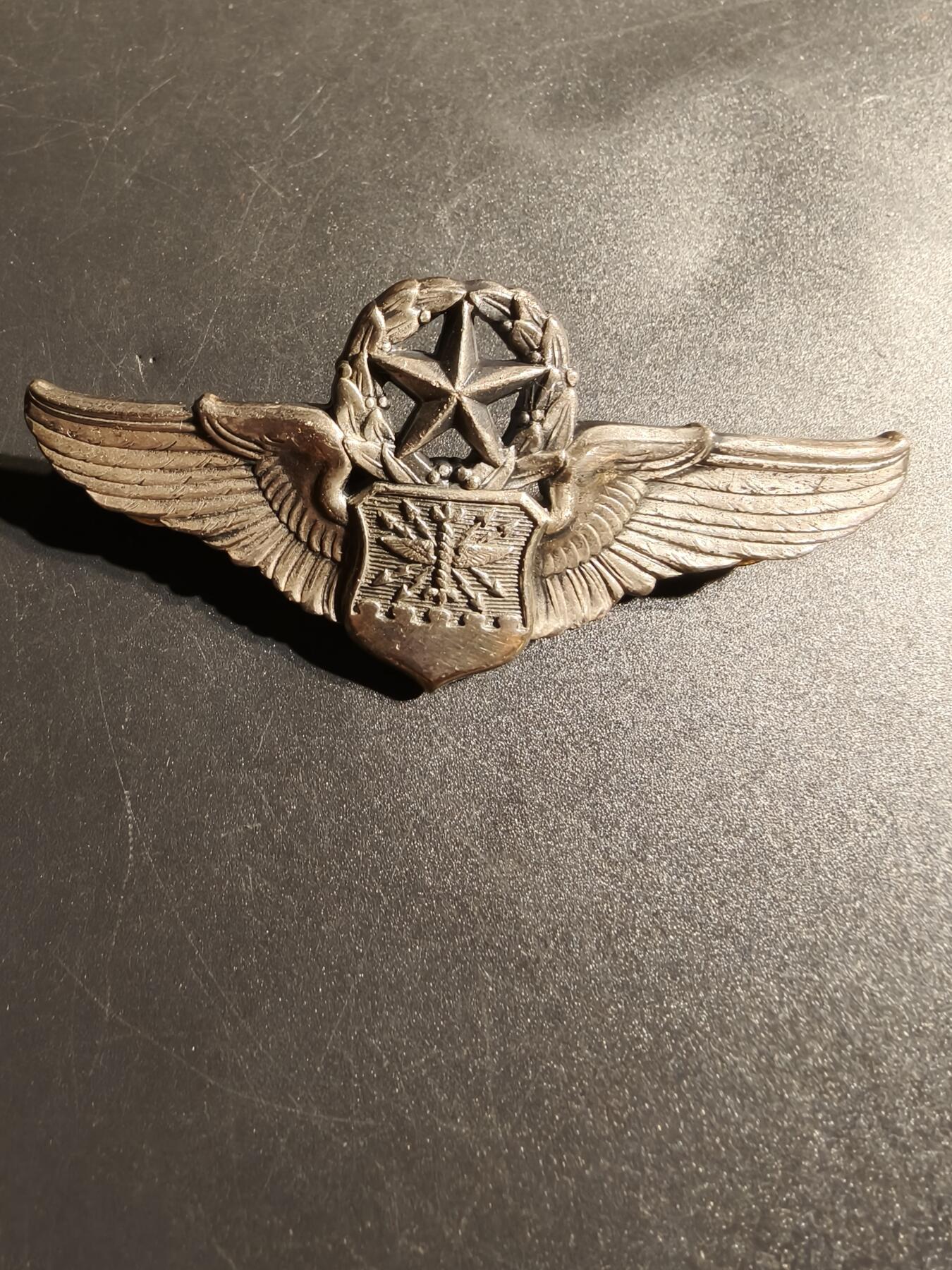 老王徽章第148期 美国空军高级空勤人员技能章    包银   全尺寸3英寸