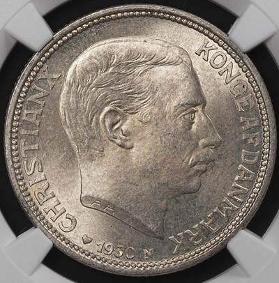 修遠堂世界钱币第八十四期 - NGC MS64 1930年丹麦国王60大寿纪念2克朗银币