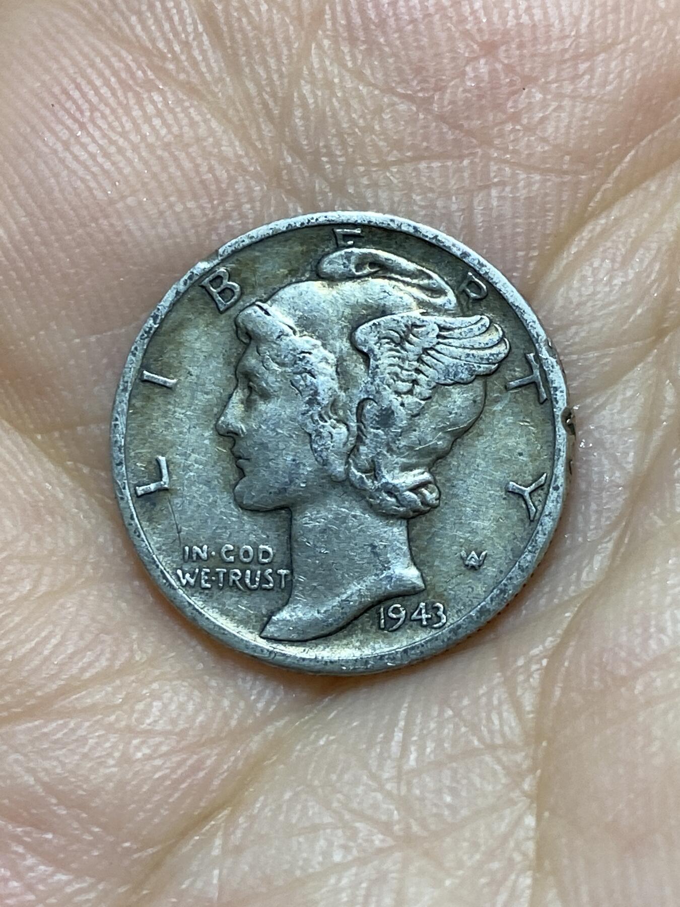 2025年第八十九场(总第一百一十五场）外国好品散币(免佣金) 美国🇺🇸1943年1角银币(丘墨利1角，S标，旧金山造，900高银)