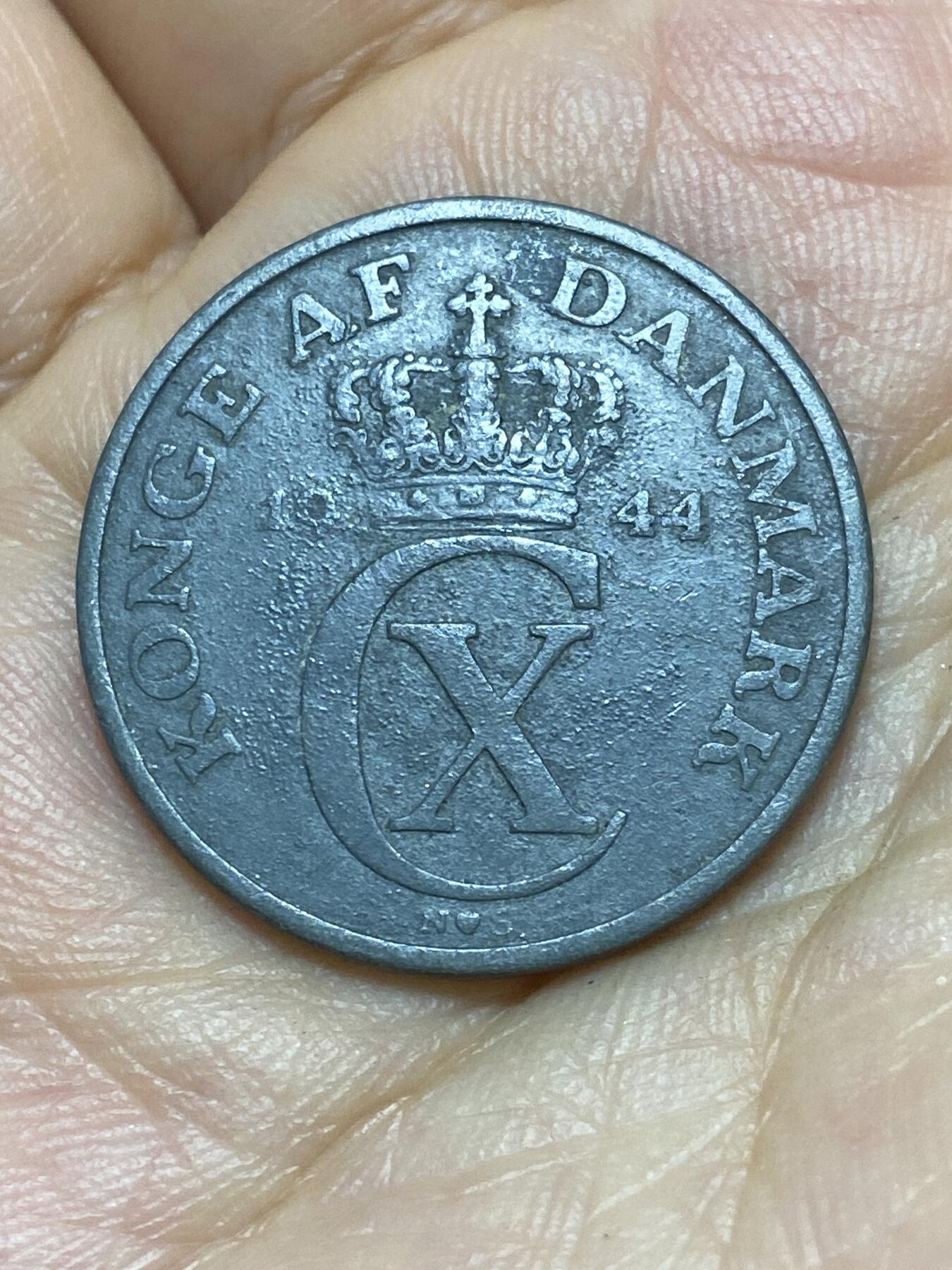 2025年第八十九场(总第一百一十五场）外国好品散币(免佣金) 丹麦🇩🇰1944年5欧尔锌币(克里斯蒂安十世第八版，N; S版)