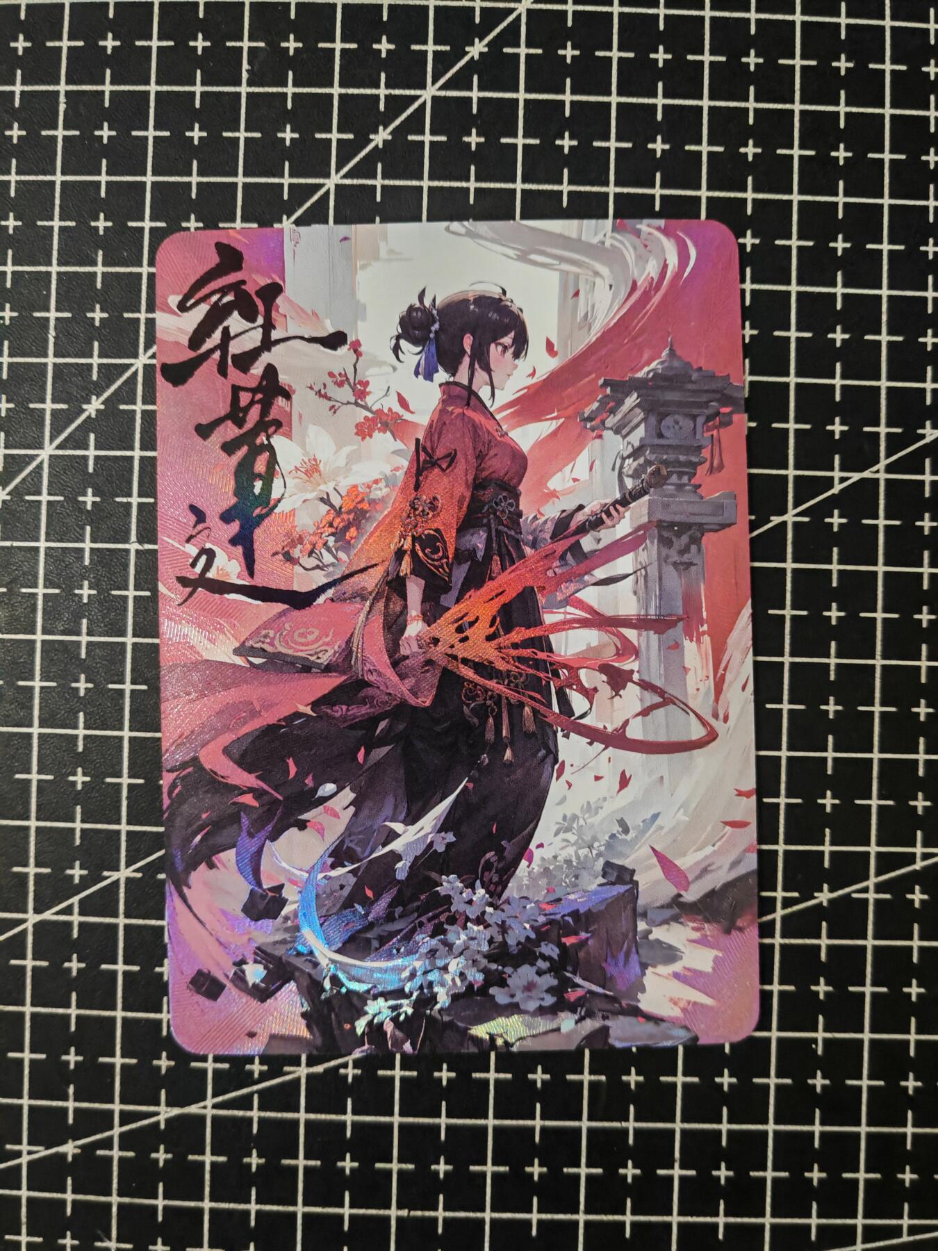 铃鹿第七期（提示一：自制卡难免瑕疵，可能存在撞角爆边等出厂瑕疵，介意慎拍；提示二：参拍请慎重，跑单押金不退的）） 红莲彩闪单卡