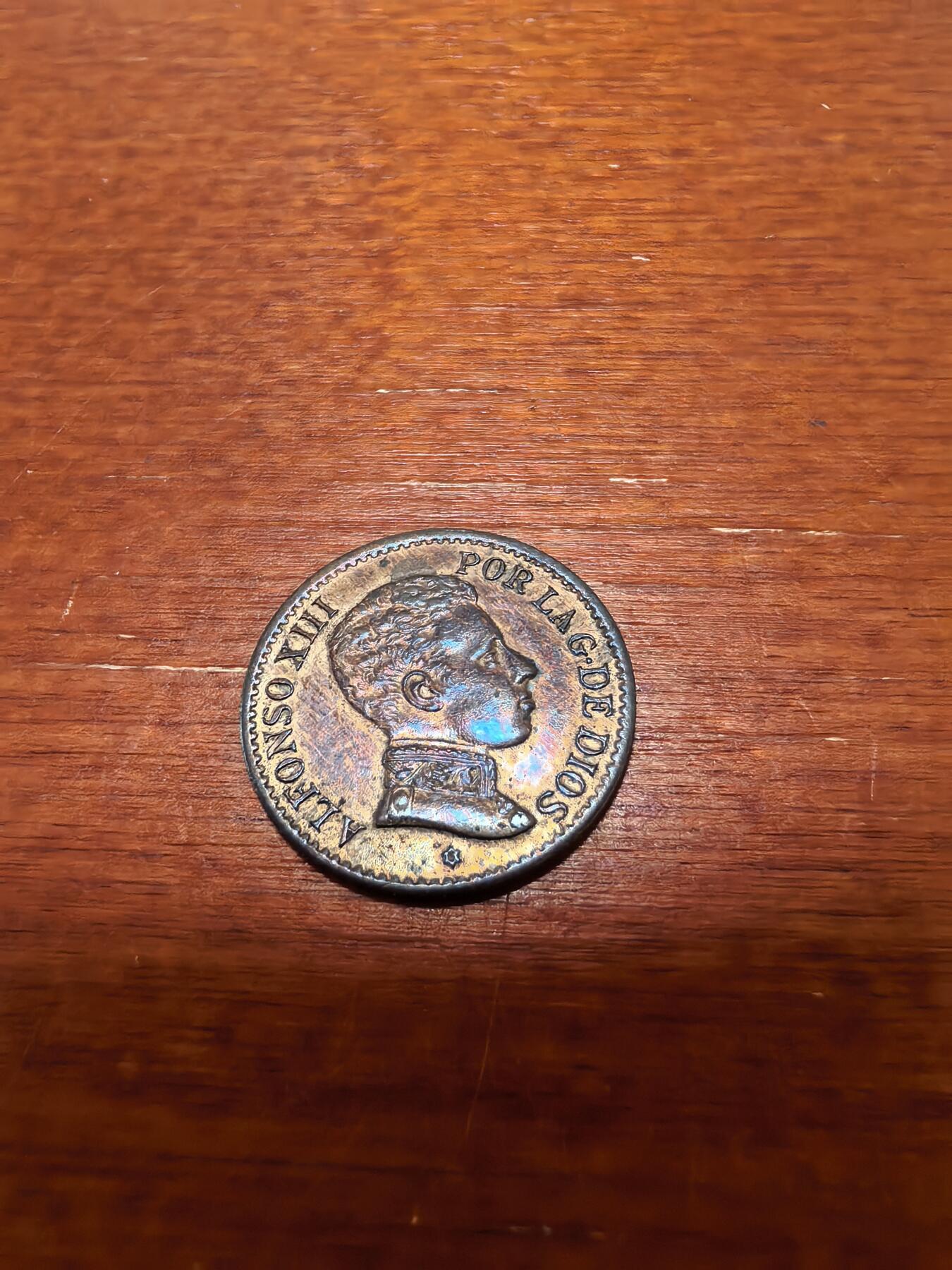 长老汇蛇年精选第四十四场拍卖 1906西班牙阿方索十三世1分铜币，原光