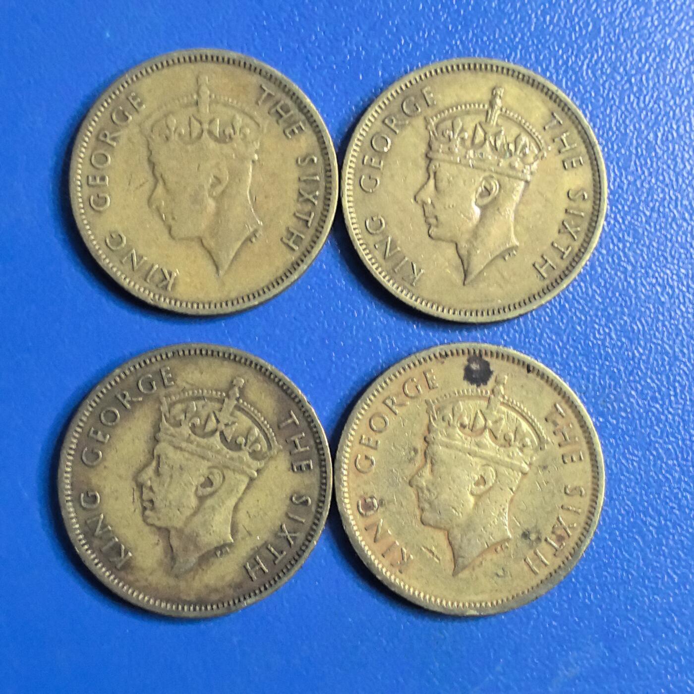 各国家硬币 无佣金 香港1毫 4个