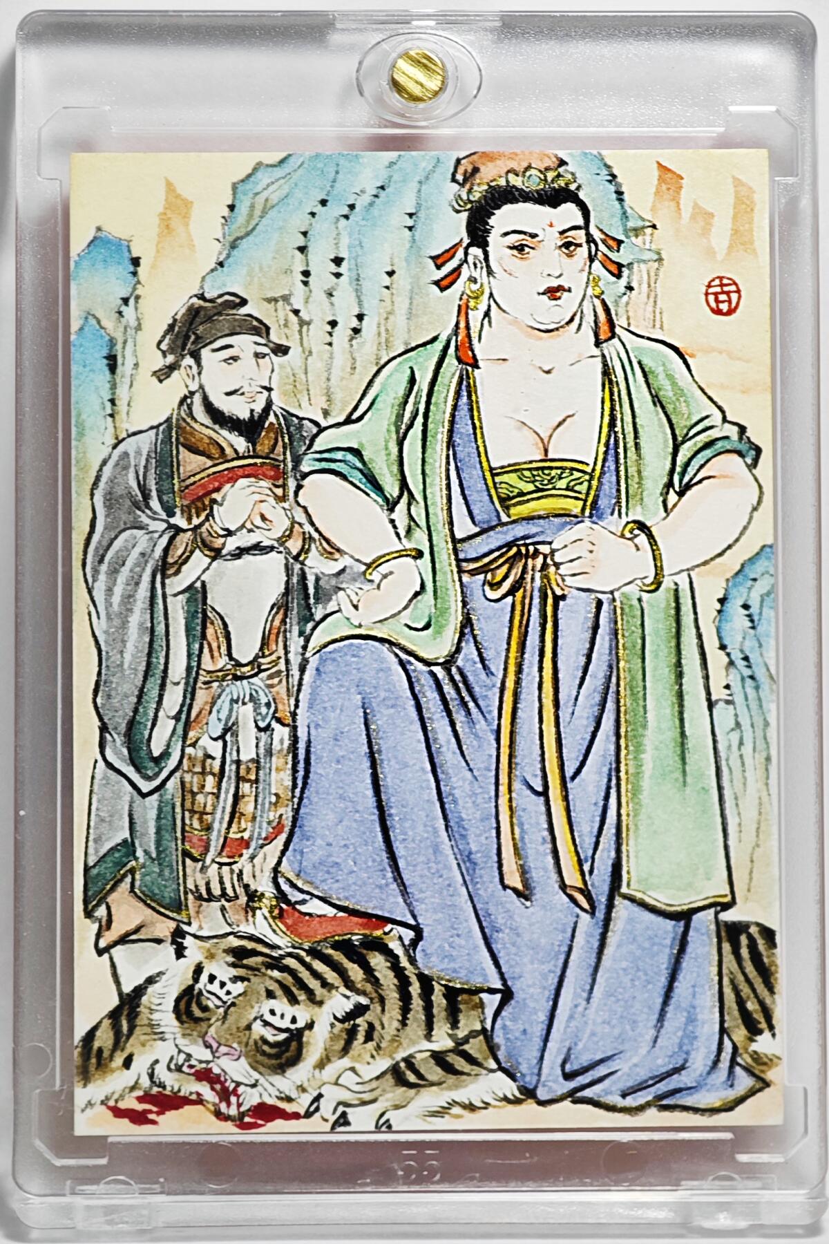 白泽拍卖卡牌手绘专场第24期（持续征集ING，白露暧秋色，月明清漏中） 2025 卢艺丰手绘卡 母大虫  卢艺丰签题  卡砖封装