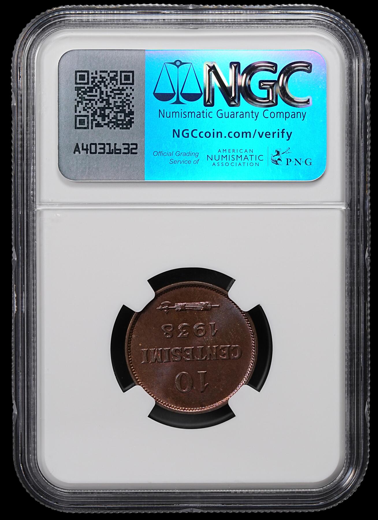 修遠堂世界钱币第八十四期 NGC MS65RB 1938年圣马力诺10分铜币