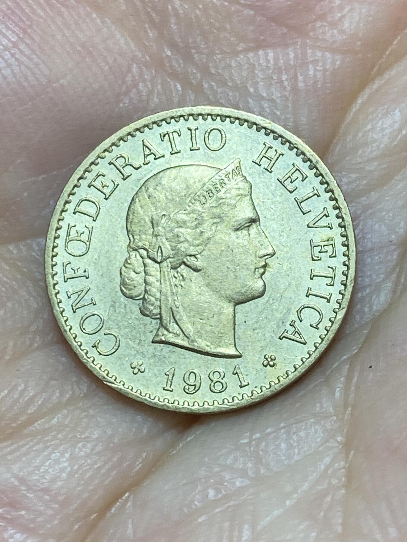 2025年第八十九场(总第一百一十五场）外国好品散币(免佣金) 瑞士🇨🇭1981年5分(第五版，铝青铜材质版，首发年无标)