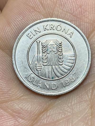 2025年第八十九场(总第一百一十五场）外国好品散币(免佣金) - 冰岛🇮🇸1987年1克朗(共和国时期第二套第一版，铜镍材质无磁版，关门年仅发行3年)