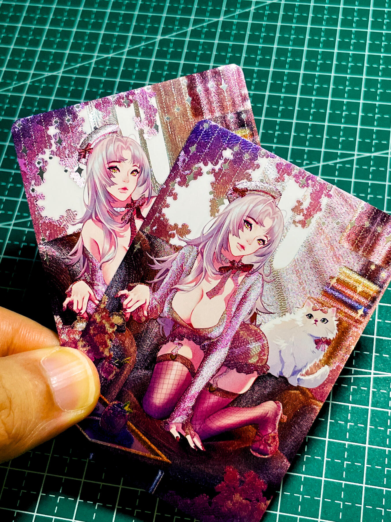 【关注参拍有赠卡】显眼宝31期  逝者如斯夫不舍昼夜 砖家卡牌     原创萌宠系列卡   金吉拉艺术对卡   共2张   粗闪精扣工艺  小卡尺寸  60*87