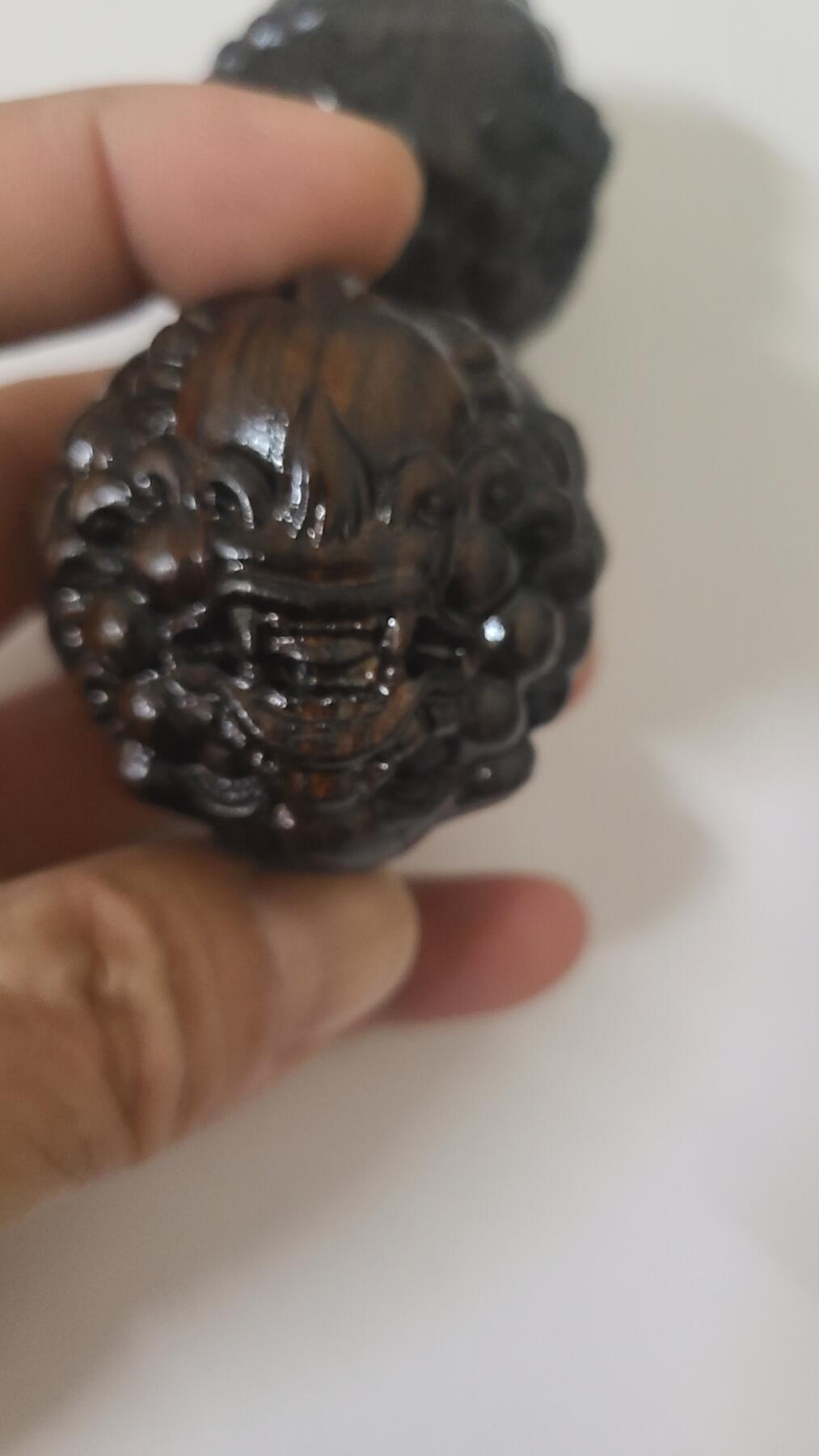 沉香木雕刻把玩儿件一对两个