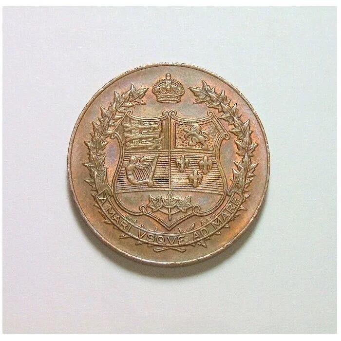 英国1927年 乔治五世出访加拿大高浮雕精制铜章 26MM